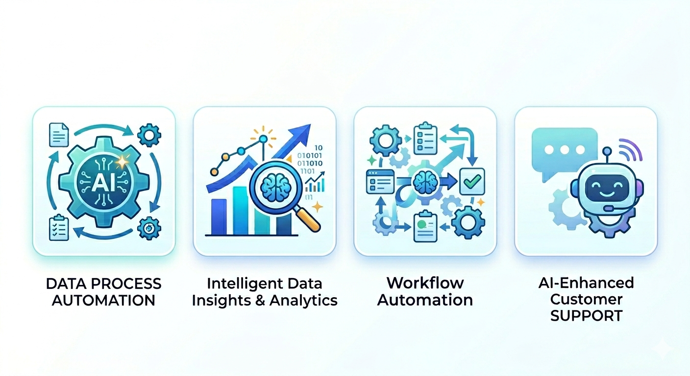 SmartAI Solution Suite: Process Automation, Data Insights, Workflow Automation, and AI Customer Support